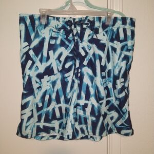 Nike Glow Diverge Neon Blue Mesh Lined Swim Trunk Shorts Men's sz XL.